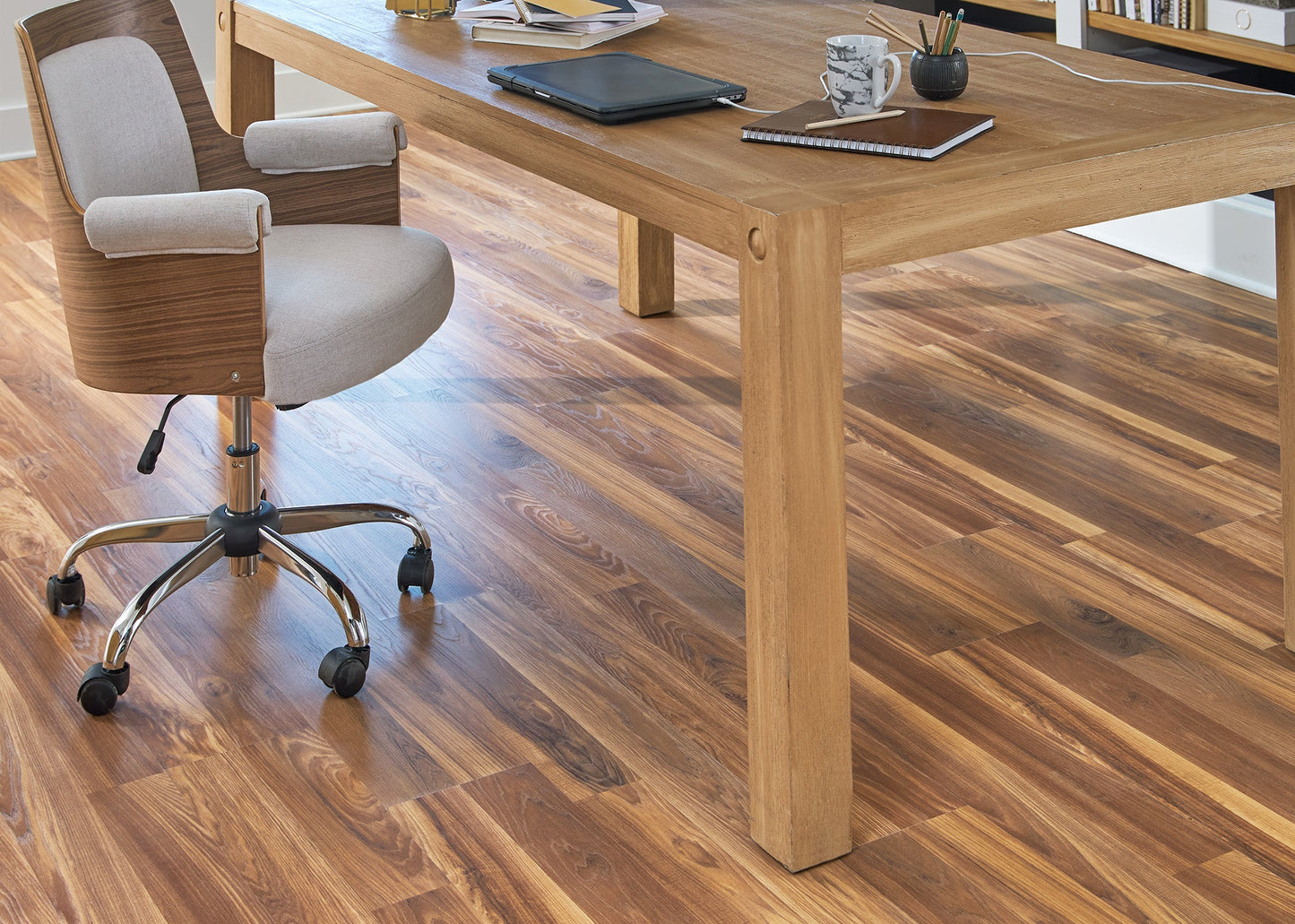 8mm Fairfield County Hickory w/ pad Laminate Flooring 8 in. Wide x 48 in. Long